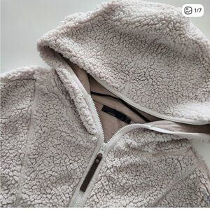 prAna Yoga Polar Escape Vest Velvet Dust hooded pockets womens size S